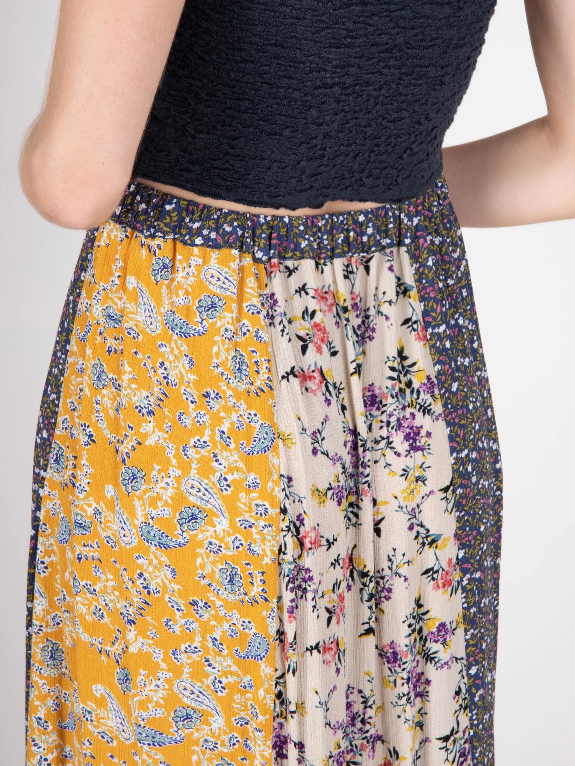 Natural Life Valentina Maxi Skirt - Yellow Cream Floral Mix 7 Natural Life Valentina Maxi Skirt - Yellow Cream Floral Mix - Image 5