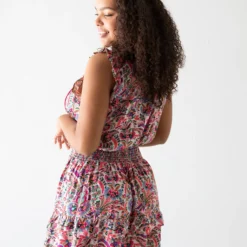 Natural Life Lyla Smocked Mini Dress - Pink Palms -Natural Life Shop 1A2A0182 20copy