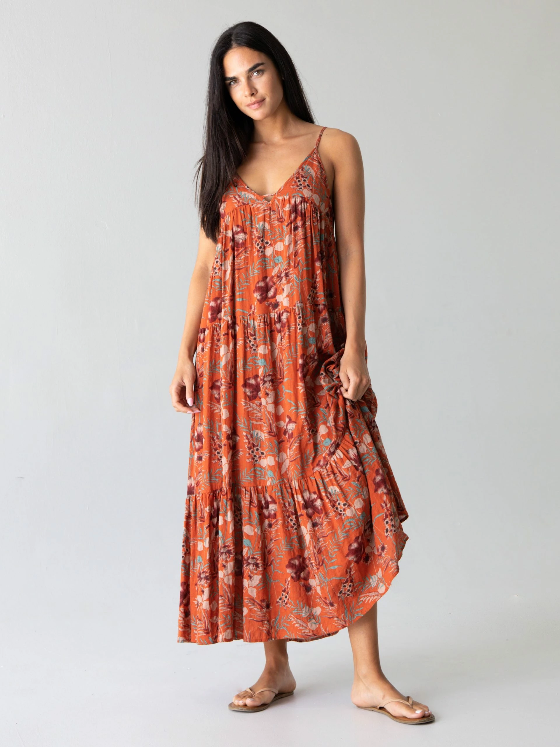 Natural Life Riley Maxi Dress - Orange Floral 5 Natural Life Riley Maxi Dress - Orange Floral - Image 3
