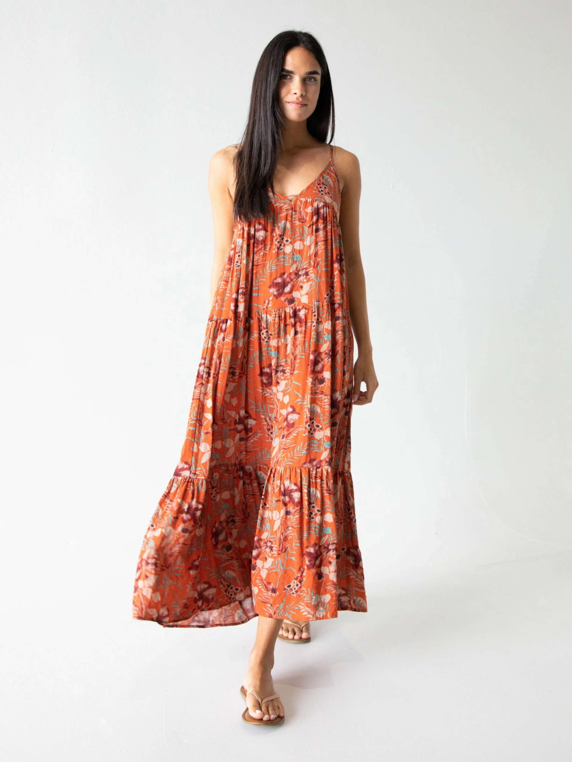 Natural Life Riley Maxi Dress - Orange Floral 3 Natural Life Riley Maxi Dress - Orange Floral