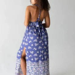 Natural Life Nadia Halter Dress - Navy Paisley -Natural Life Shop 1A2A0525 20 1 20copy scaled