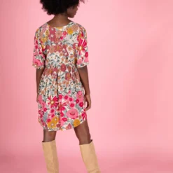 Natural Life Stella V-Neck Dress - Vintage Summer Floral -Natural Life Shop 1A2A0595 scaled