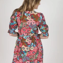 Natural Life Sophia Wrap Dress - Blue Red Floral -Natural Life Shop 1A2A3392 scaled