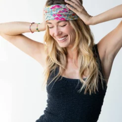 Natural Life Full Boho Bandeau® Headband - Neon Daisies Calico -Natural Life Shop 1A2A4280 scaled