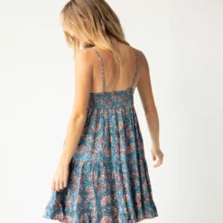 Natural Life Cleo Tiered Dress - Blue Rust Vines -Natural Life Shop 1A2A4403 scaled