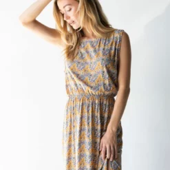 Natural Life Christine Maxi Dress - Blue Yellow Floral -Natural Life Shop 1A2A4426 scaled