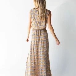 Natural Life Christine Maxi Dress - Blue Yellow Floral -Natural Life Shop 1A2A4439 scaled