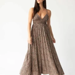 Natural Life Sandy Maxi Dress - Black Peach Floral -Natural Life Shop 1A2A4442 scaled