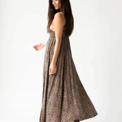 Natural Life Sandy Maxi Dress - Black Peach Floral -Natural Life Shop 1A2A4456 scaled