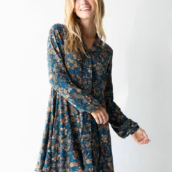 Natural Life Ansley Woven Tunic Shirt Dress - Paisley Floral -Natural Life Shop 1A2A4551 scaled
