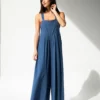 Natural Life Carrington Wide-Leg Jumpsuit - Washed Navy -Natural Life Shop 1A2A4680 scaled