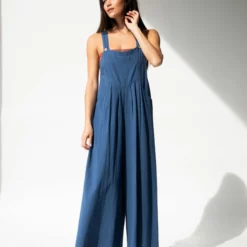 Natural Life Carrington Wide-Leg Jumpsuit - Washed Navy