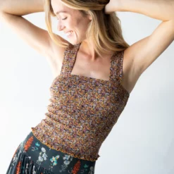 Natural Life Noelle Smocked Tank Top - Floral