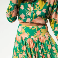 Natural Life Hanna Convertible Maxi Skirt - Green Coral Floral -Natural Life Shop 1A2A4927 scaled