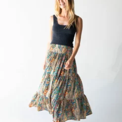 Natural Life Hanna Convertible Maxi Skirt - Bright Paisley