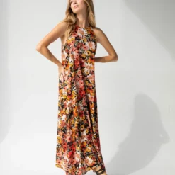 Natural Life Katie Sleeveless Maxi Dress - Pink Mustard Floral