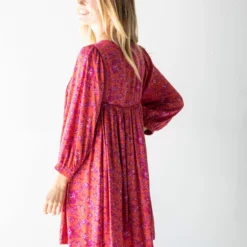 Natural Life Rose Dress - Rust Purple Floral -Natural Life Shop 1A2A5423 scaled