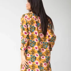 Natural Life Georgia Shirt Dress - Orange Pink Floral -Natural Life Shop 1A2A5469 scaled