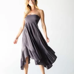 Natural Life Feelin' Alive Gauze Convertible Midi Skirt - Charcoal -Natural Life Shop 1A2A5508 scaled