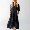 Natural Life Rebecca Tiered Dress - Black -Natural Life Shop 1A2A5624 scaled