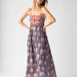 Natural Life Bailey Maxi Dress - Navy Red Mix Print -Natural Life Shop 1A2A5629 scaled