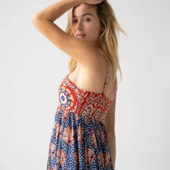 Natural Life Bailey Maxi Dress - Navy Red Mix Print -Natural Life Shop 1A2A5647 scaled