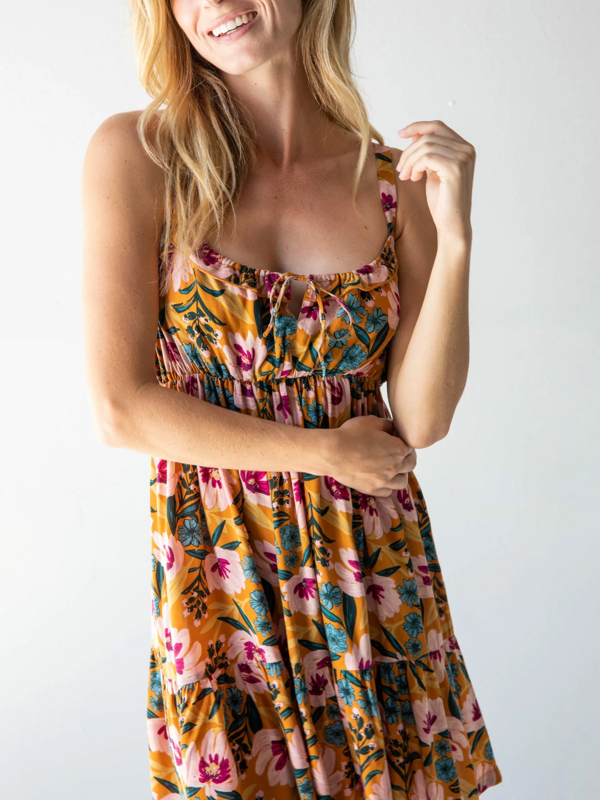 Natural Life Elizabeth Dress - Orange Pink Floral 4 Natural Life Elizabeth Dress - Orange Pink Floral - Image 2