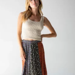 Natural Life Valentina Skirt - Black Rust Floral Mix -Natural Life Shop 1A2A5732 scaled