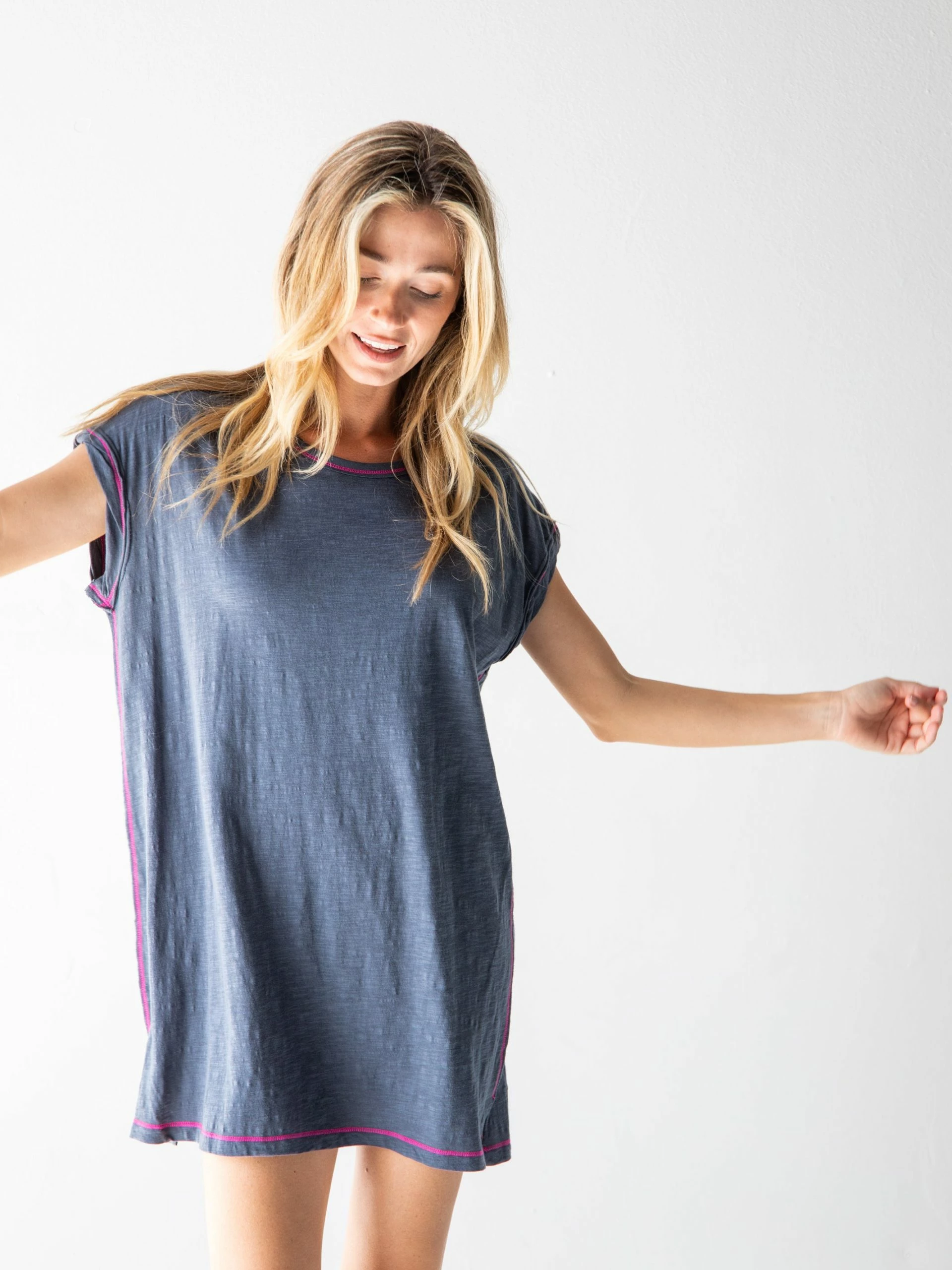 Natural Life Frankie Knit Tee Shirt Dress - Indigo 3 Natural Life Frankie Knit Tee Shirt Dress - Indigo