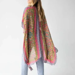 Natural Life Kelsey Kimono - Pink Teal Mandala