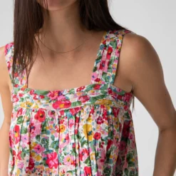 Natural Life Kate Pleated Tank Top - Bright Pink Floral -Natural Life Shop 1A2A5918 scaled
