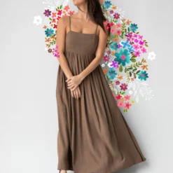 Natural Life Bailey Maxi Dress - Mushroom