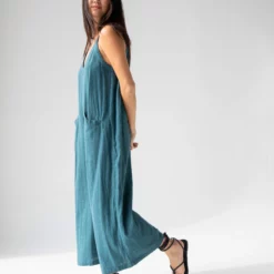 Natural Life Chelsea Cotton Jumpsuit - Teal -Natural Life Shop 1A2A6143 scaled