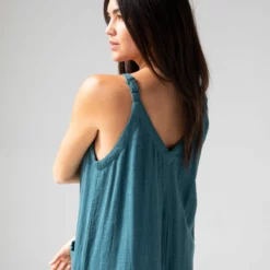 Natural Life Chelsea Cotton Jumpsuit - Teal -Natural Life Shop 1A2A6149 scaled