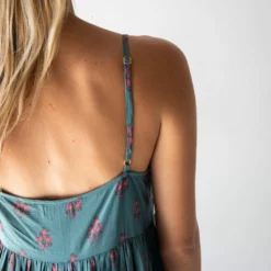 Natural Life Gigi Midi Dress - Teal Floral Border -Natural Life Shop 1A2A6246 scaled