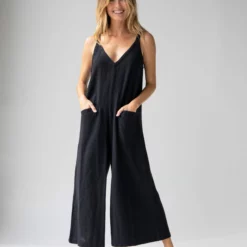 Natural Life Chelsea Cotton Jumpsuit - Black