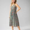 Natural Life Amelia Sleeveless Shirt Dress - Turquoise Vines -Natural Life Shop 1A2A6339 scaled
