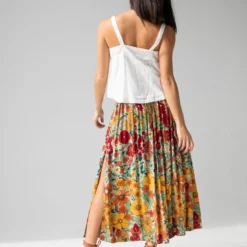 Natural Life Addie Midi Skirt - Gold Vintage Floral -Natural Life Shop 1A2A6530 scaled
