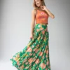 Natural Life Hanna Convertible Maxi Skirt - Green Coral Floral