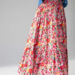 Natural Life Flora Convertible Skirt - Bright Pink Floral