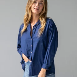 Natural Life Lived In Button Down Shirt - Navy -Natural Life Shop 1A2A7262 scaled