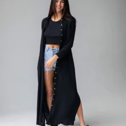 Natural Life Drew Gauze Shirt Dress - Black 9 Natural Life Drew Gauze Shirt Dress - Black -Natural Life Shop 1A2A7341 scaled