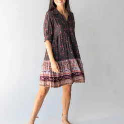 Natural Life Becca Dress - Mocha Tulip -Natural Life Shop 1A2A8722 scaled