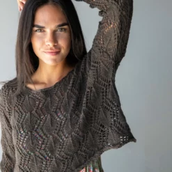 Natural Life Blythe Cropped Summer Sweater - Charcoal 9 Natural Life Blythe Cropped Summer Sweater - Charcoal -Natural Life Shop 1A2A9006 scaled