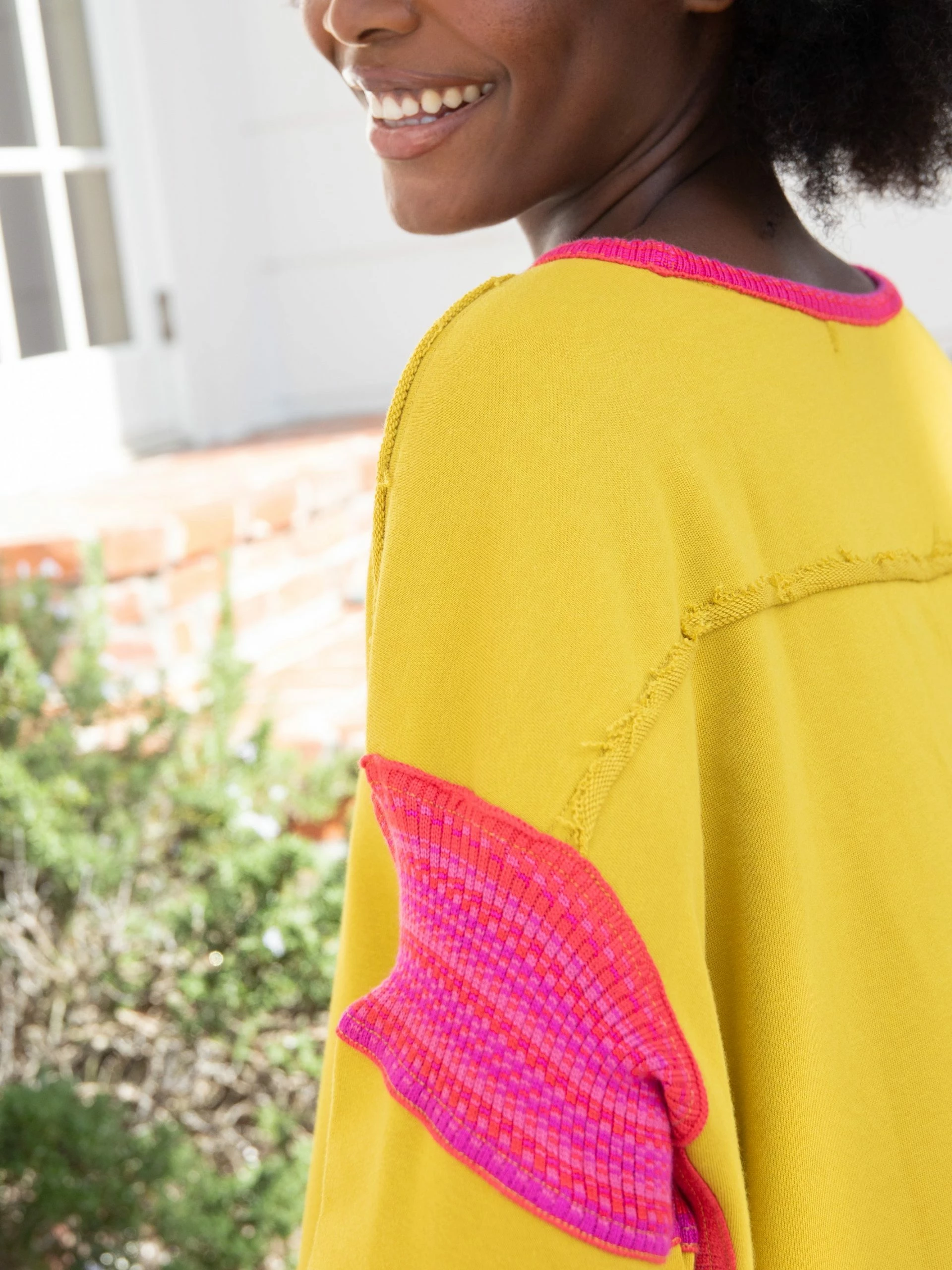 Natural Life Knit Trim Sweatshirt - Mustard 4 Natural Life Knit Trim Sweatshirt - Mustard - Image 2