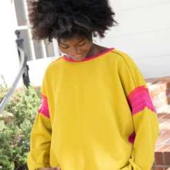 Natural Life Knit Trim Sweatshirt - Mustard 9 Natural Life Knit Trim Sweatshirt - Mustard -Natural Life Shop 1A2A9152 scaled