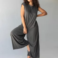 Natural Life Dylan Reversible Knit Jumpsuit - Washed Charcoal -Natural Life Shop 1A2A9203 scaled