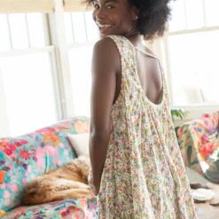 Natural Life Free Spirit Knit Tank Top - Cream Botanicals