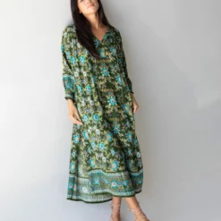 Natural Life Dara Woven Maxi Dress - Olive Floral Border 10 Natural Life Dara Woven Maxi Dress - Olive Floral Border -Natural Life Shop 1A2A9541 scaled