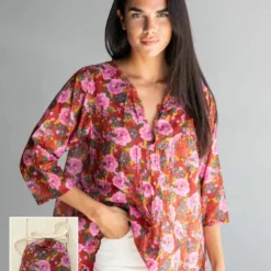 Natural Life Tunic-In-A-Bag - Pink Red Floral 9 Natural Life Tunic-In-A-Bag - Pink Red Floral -Natural Life Shop 1A2A9759 2 scaled